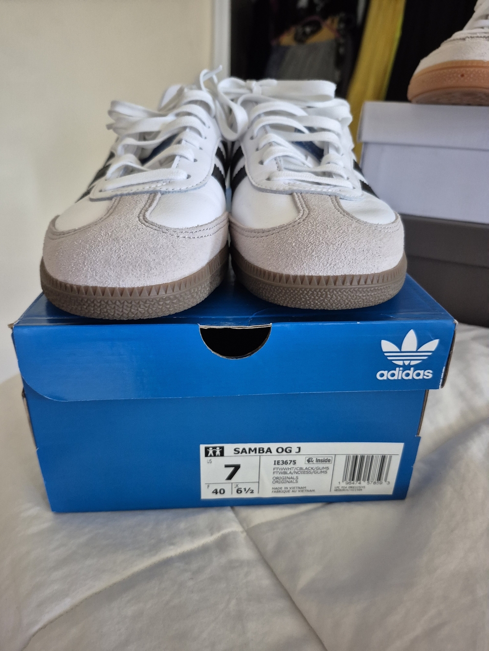 adidas Kids Samba OG J White & Beige Casual Sneakers